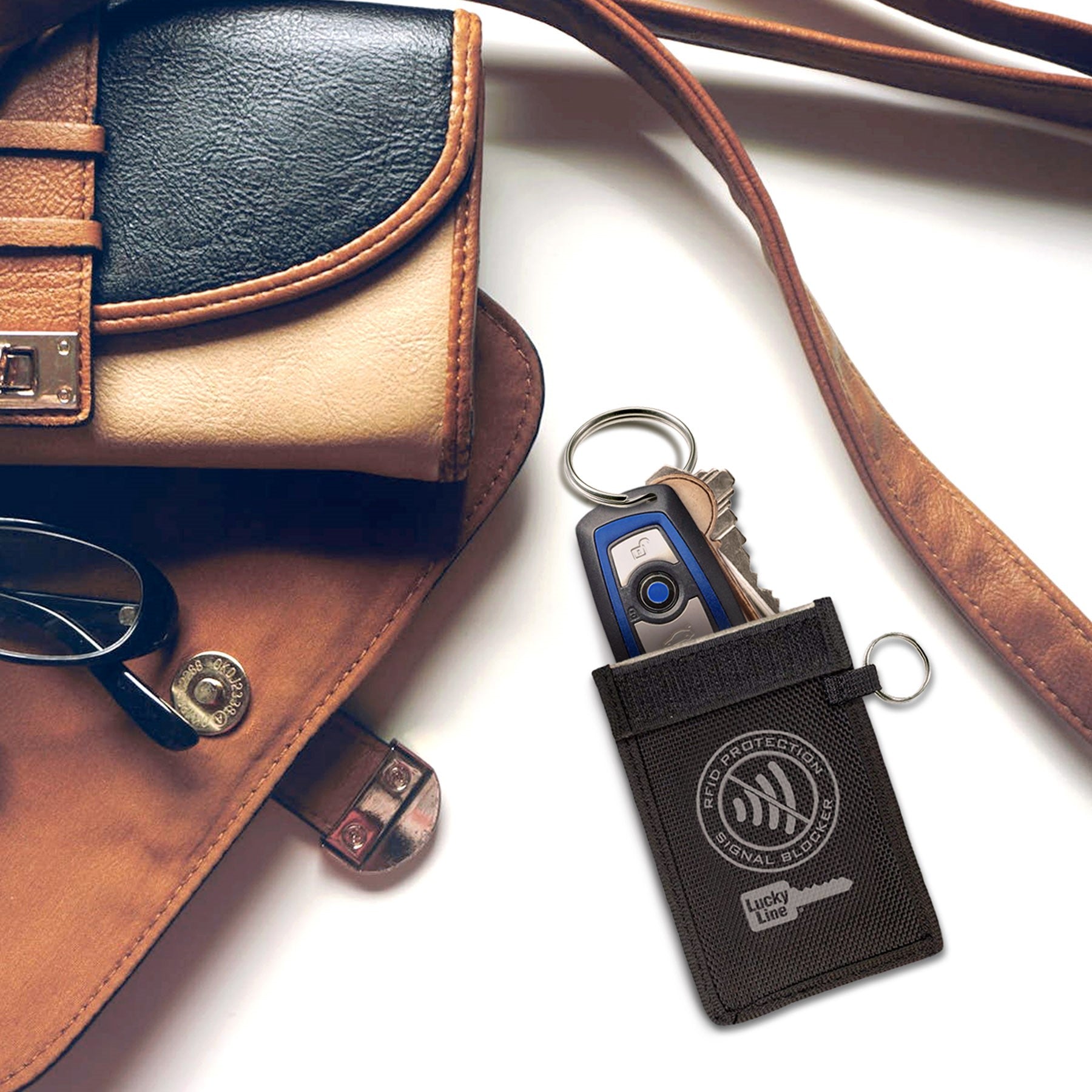 signal blocking key hider faraday bag for smart key fobs